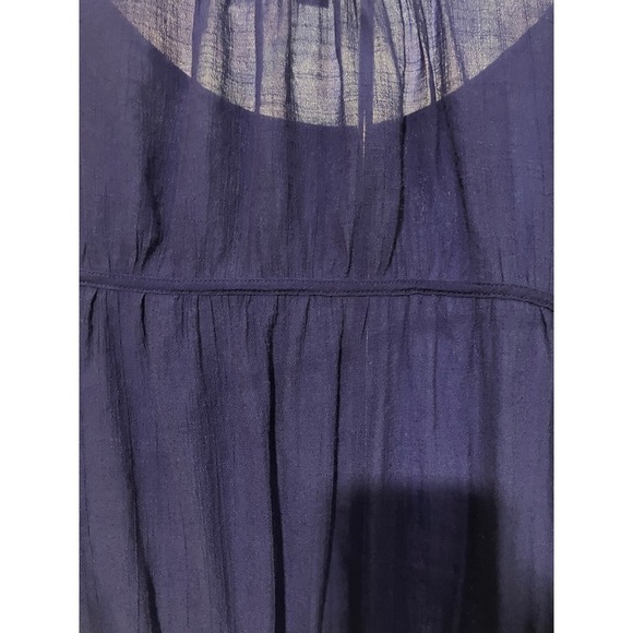 Woman Plus Size Blouse Top 22/24W Blue Long Sleeve Tiered - Picture 4 of 5